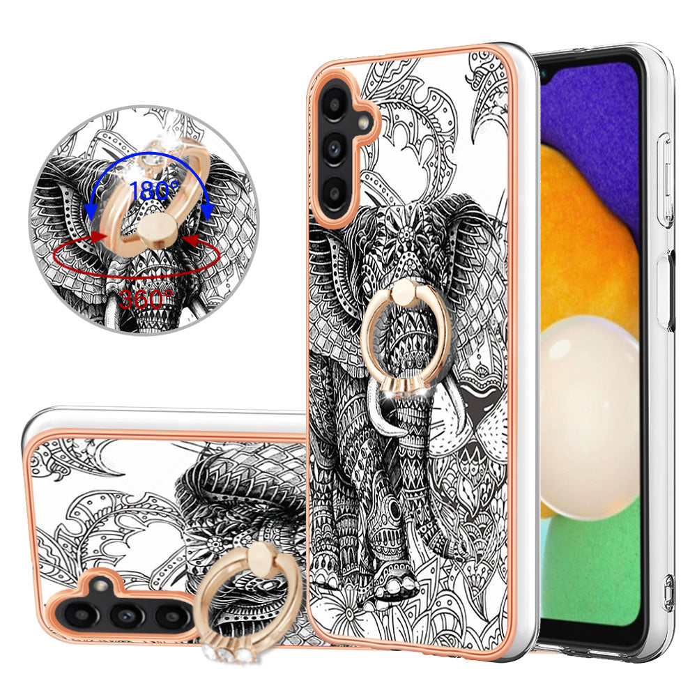 YB IMD Series-20 Style D for Samsung Galaxy A55 5G Case Kickstand 2.0mm TPU Phone Cover - Totem Elephant YB IMD Series-20 Style D for Samsung Galaxy A55 5G Case Kickstand 2.0mm TPU Phone Cover - Totem Elephant